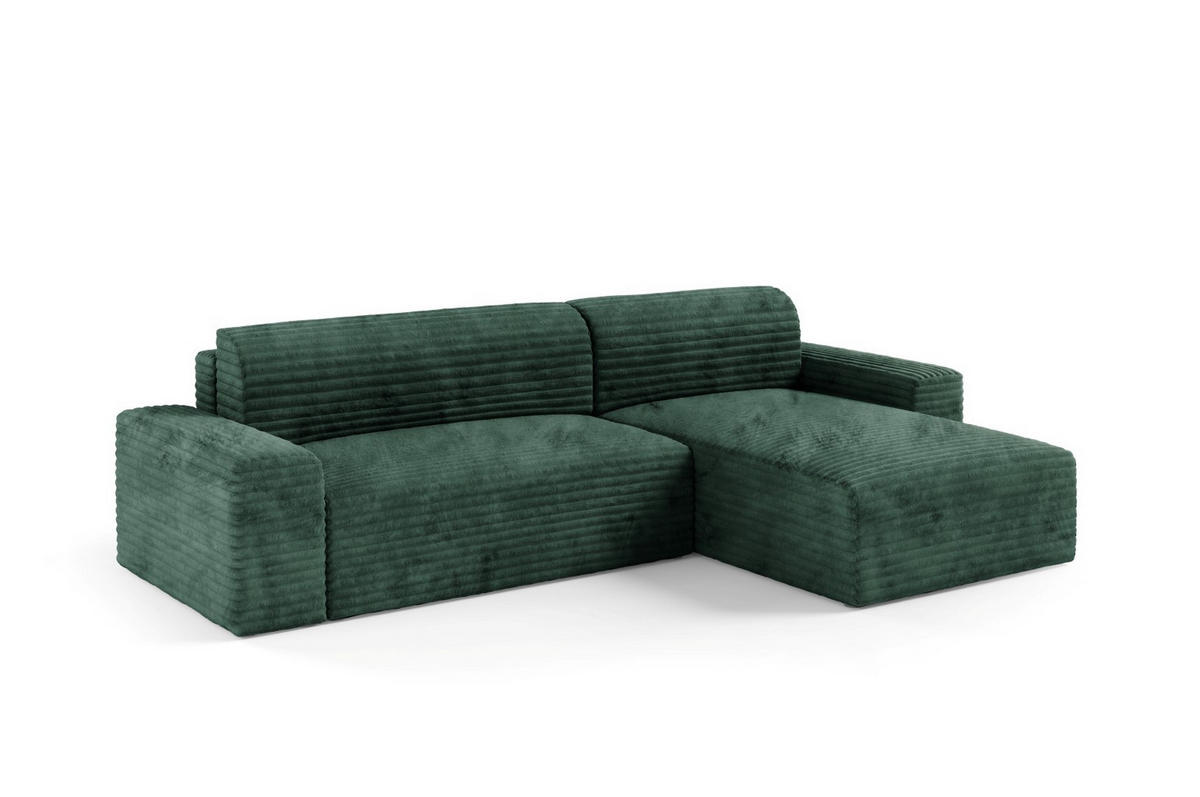 ECKSOFA mit Schlaffunktion Grün - Schwarz/Grün, Holz/Holzwerkstoff (300/185cm) - Furnisell