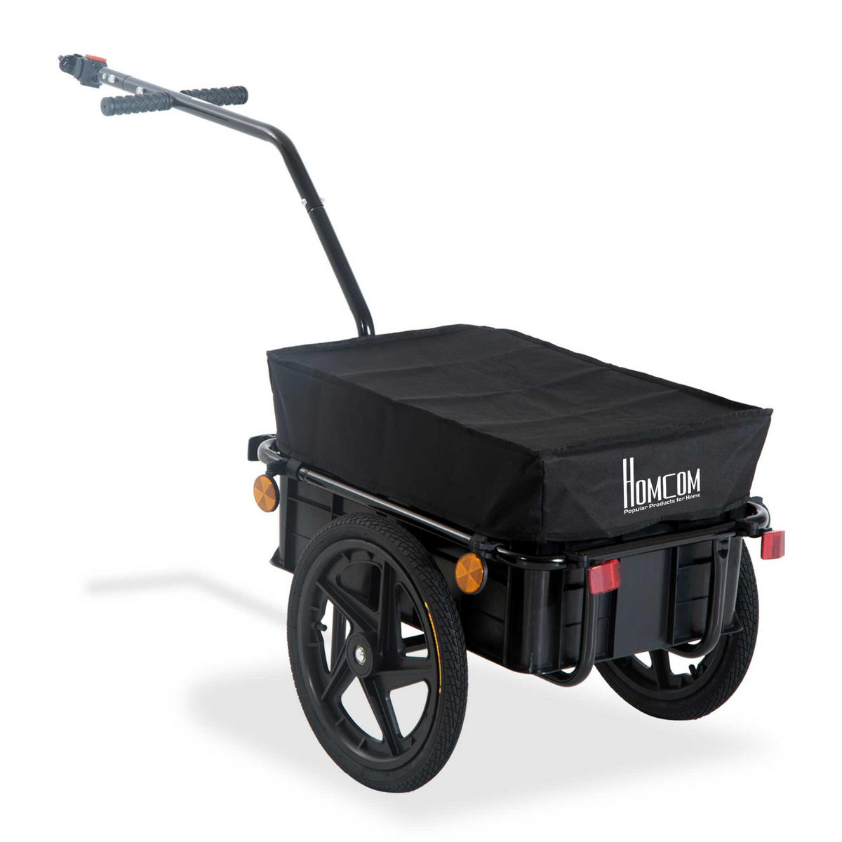 FAHRRADANHÄNGER DE-18132 2-in-1, 70L Ladekapazität Schwarz - Schwarz, Metall (59/80/144cm) - ComfortXL