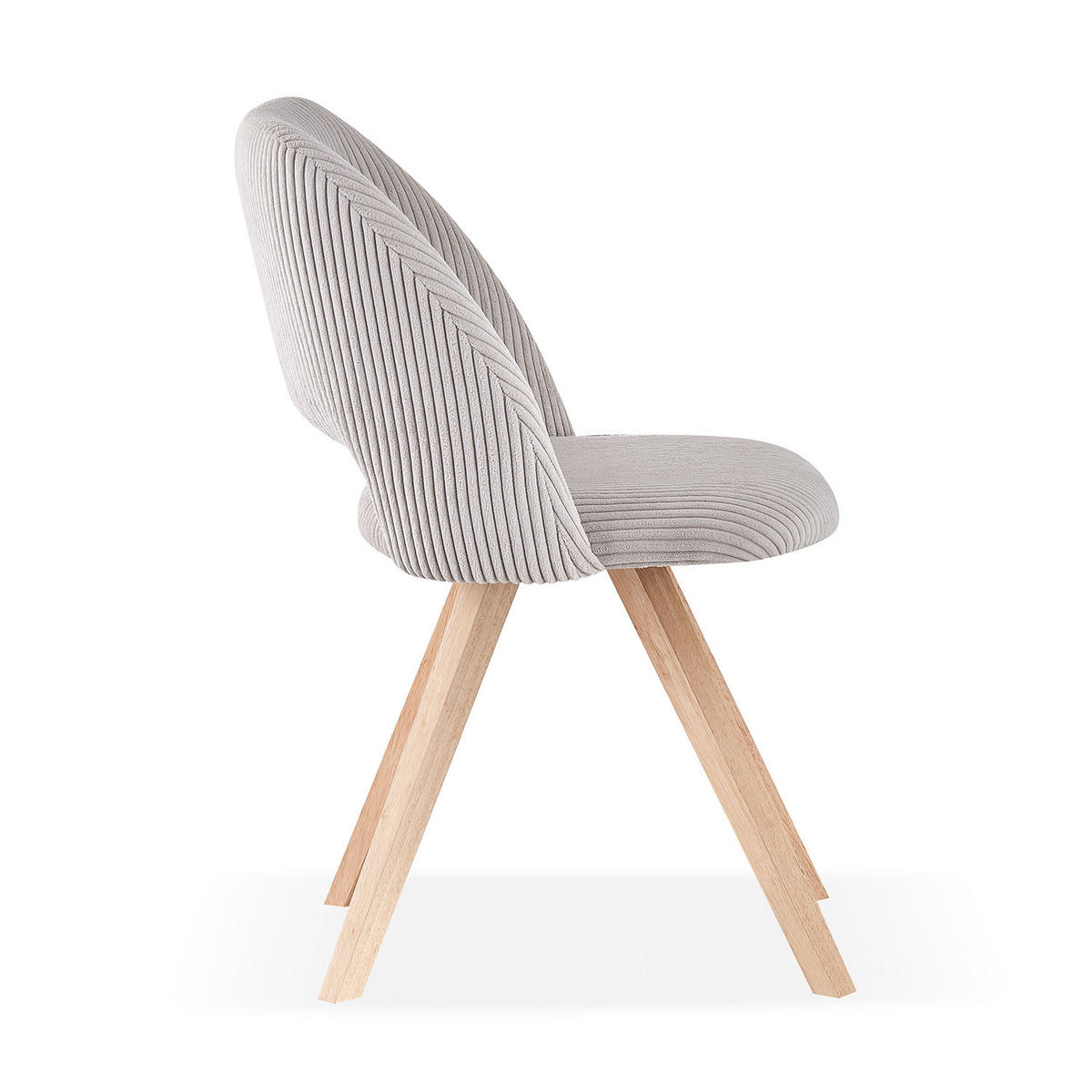 STUHL MARY Grau 2 Stück - Grau, Eichenholz/Textil (53/81/59cm) - B&D Home