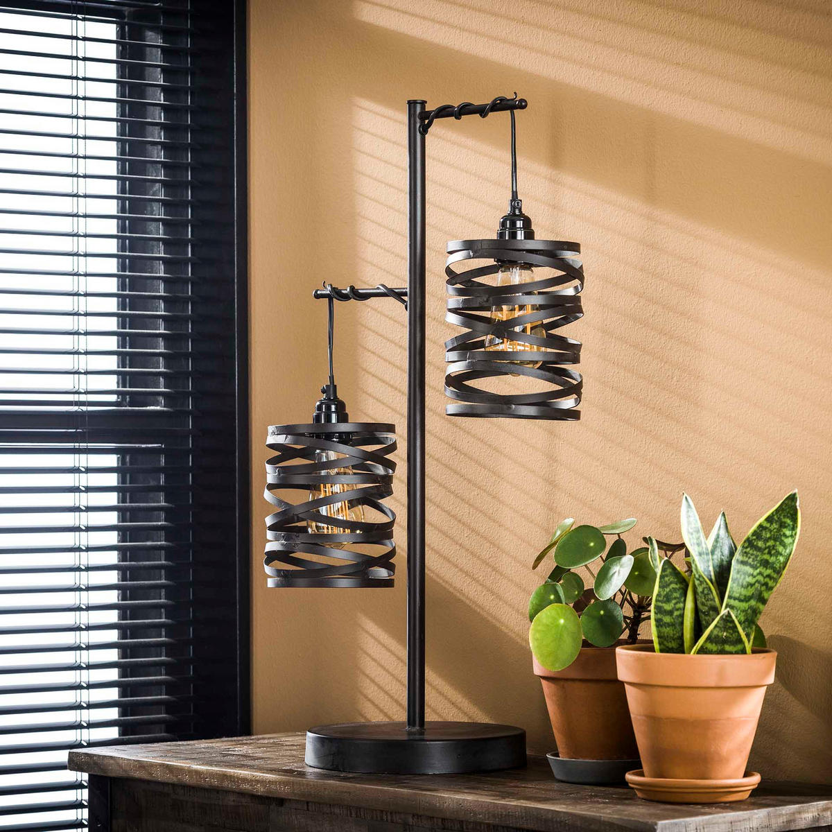 TISCHLEUCHTE Vinta Grau 37/23/ 70 cm - Grau, Metall (37/23/70cm) - Hoyz Collection