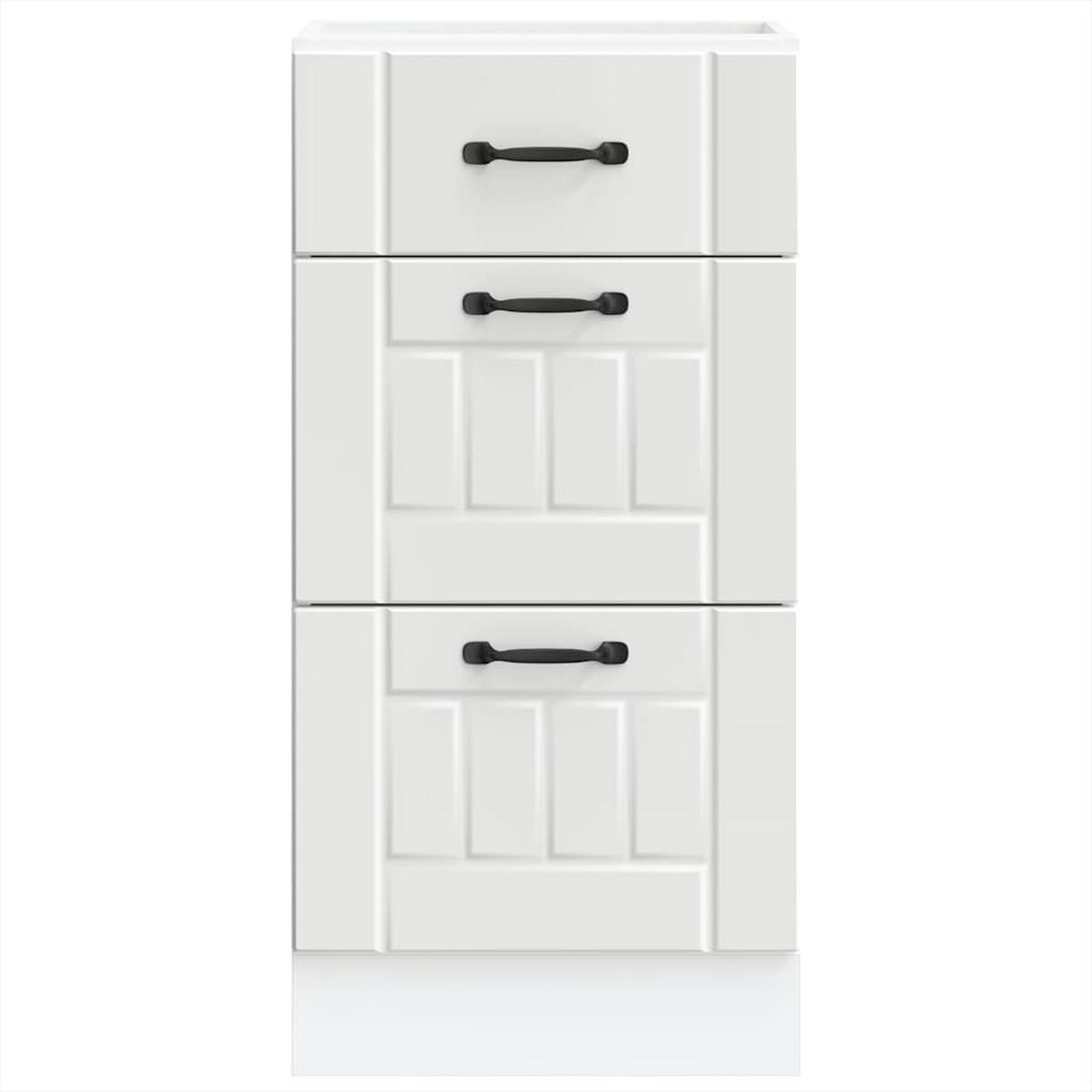 KÜCHENUNTERSCHRANK Lucca mit 3 Schubladen 40/46/81,5 cm aus Holzwerkstoff Weiß - Weiß, Holz (40/81.5/46cm) - vidaXL