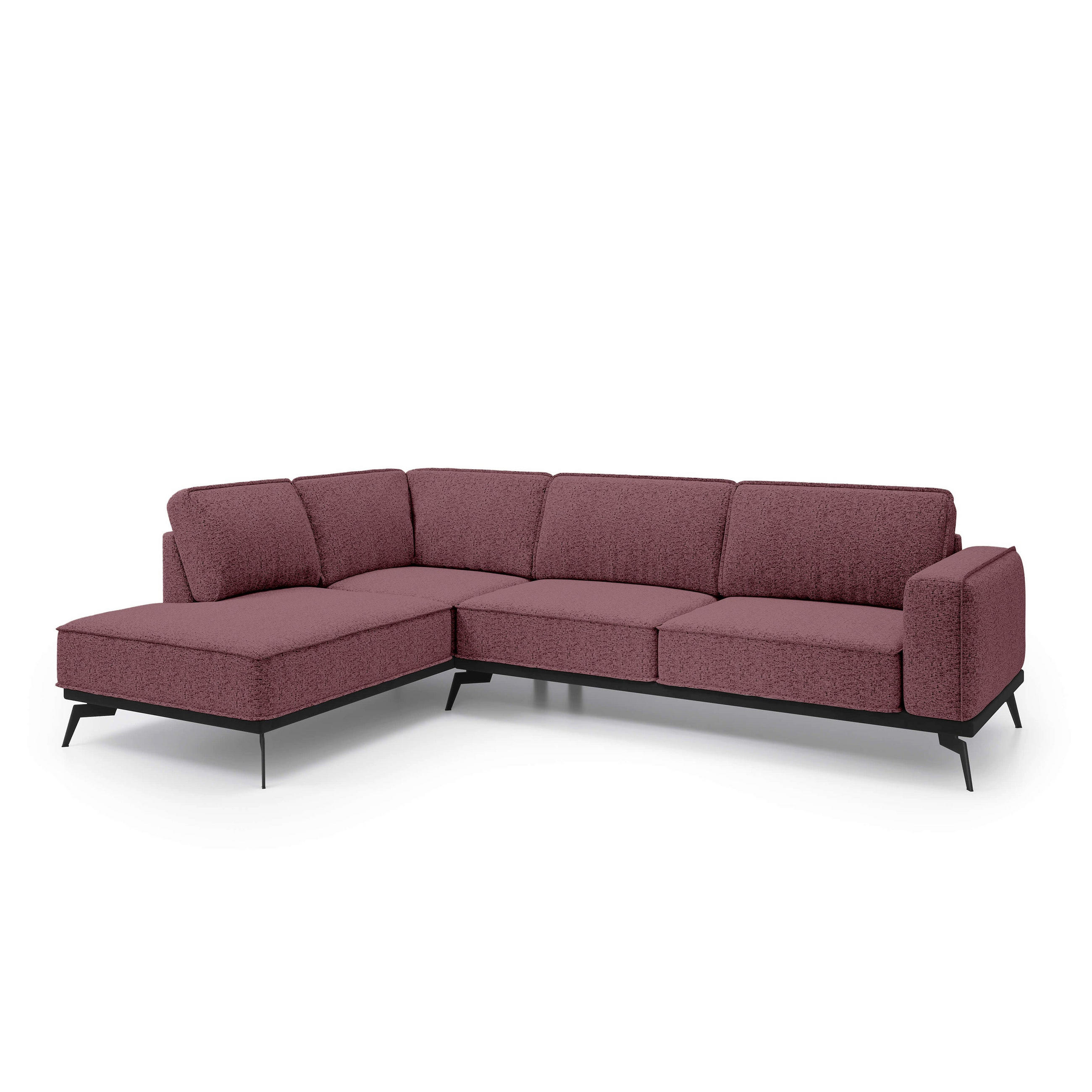 ECKSOFA Rosalia Rot - Rot, Textil (293/90/200cm) - Pillovely