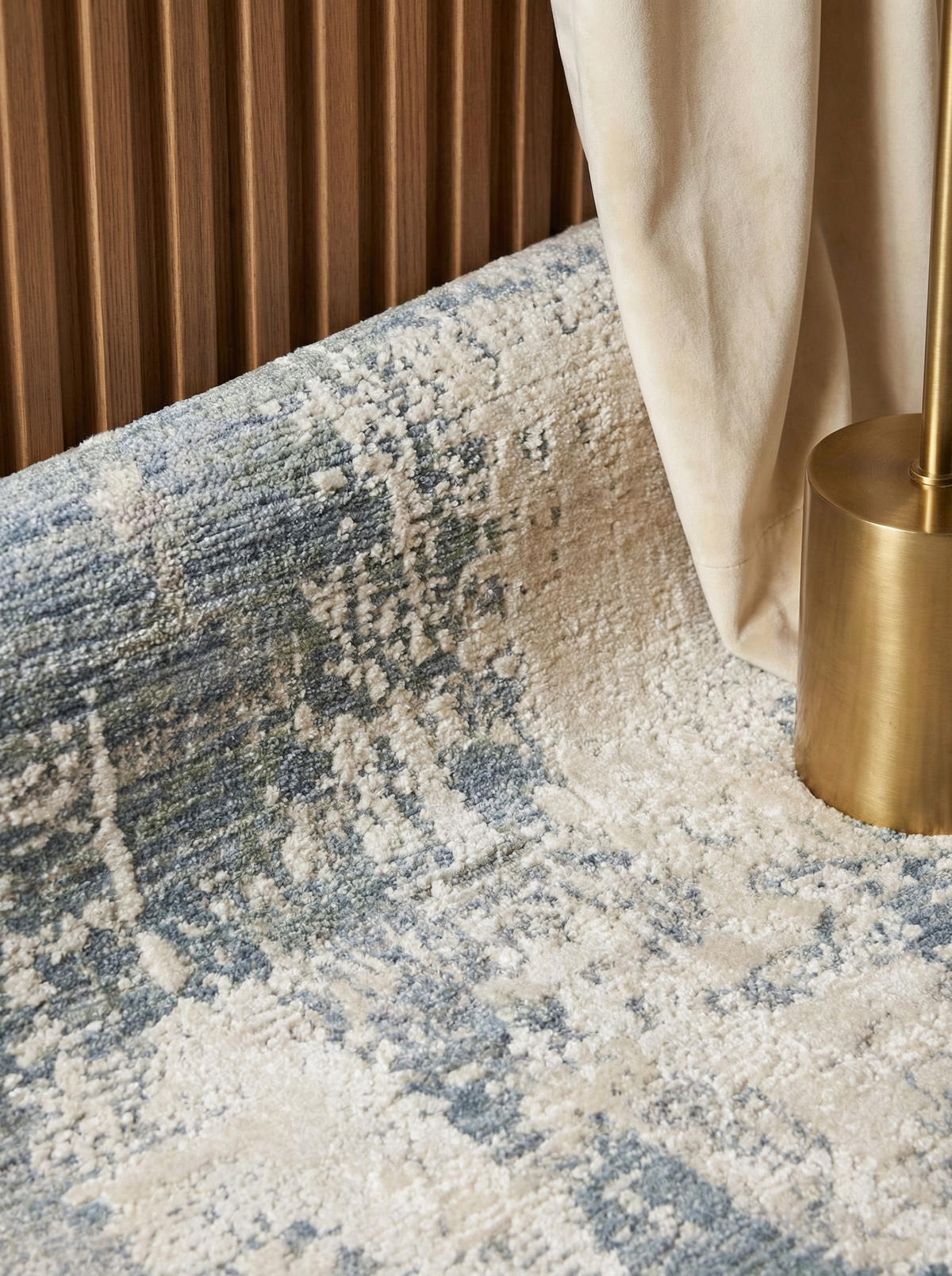 TEPPICH Velours abstrakt flauschig pflegeleicht Naturtöne SIENA-Arbia, Blau 120x180 cm - Blau, Textil (120/180cm) - KADIMA DESIGN