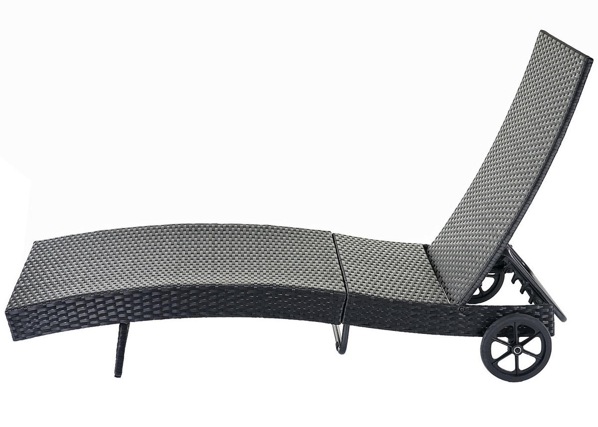 SONNENLIEGE Anthrazit, Orange - Anthrazit/Orange, Kunststoff (60/91/205cm) - MCW