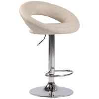 BARHOCKER Olin, Gestell Metall in Chromoptik, Kunstleder Creme - Chromfarben/Creme, Kunststoff/Textil (53/100/47cm) - TPFLiving