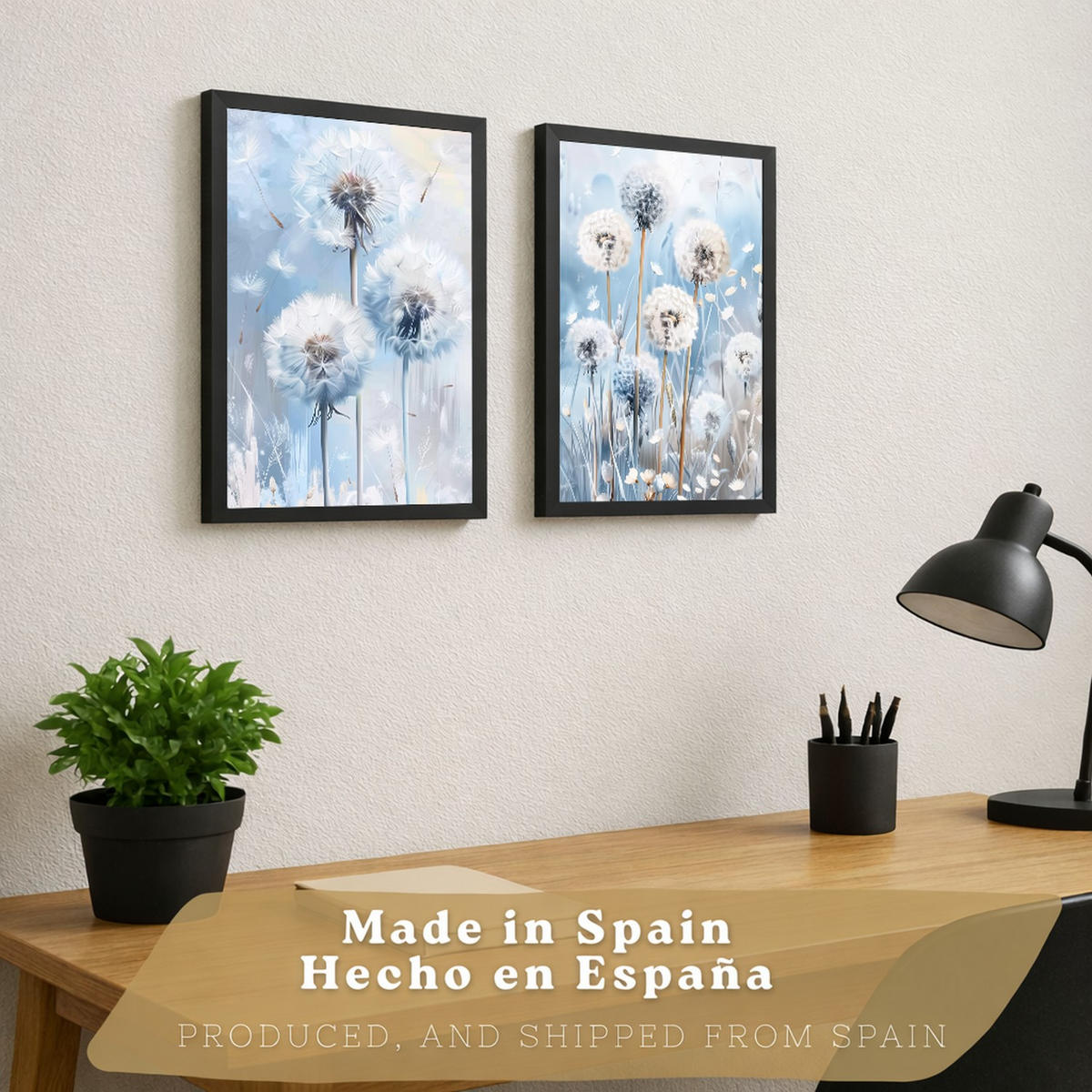 PLAKAT Sada 2 Sweet Blue 2 A3 Černý rám - černá, papír (29.7/1/42cm) - Nacnic