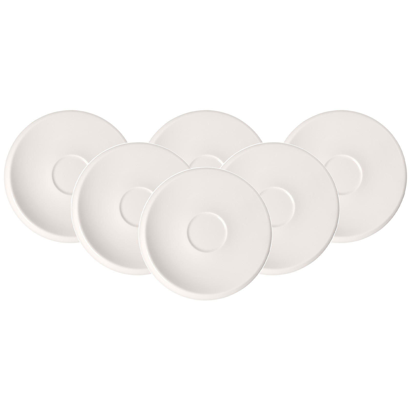 KAFFEEUNTERTASSE NewMoon weiß 17 cm 6er Set - Weiß, Keramik (17cm) - Villeroy & Boch