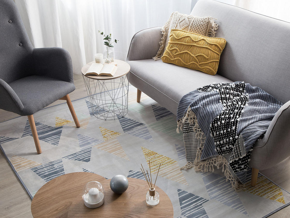 KURZFLOR-TEPPICH Yayla 230/160 cm - Grau, Kunststoff (160/230cm) - Beliani