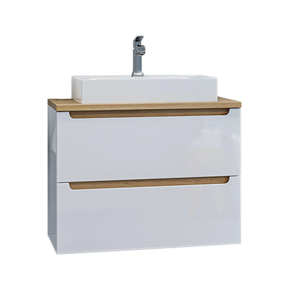 WASCHTISCH 80cm Livia Weiß - Weiß, Holzwerkstoff (80/62.5/46cm) - Petits-meubles