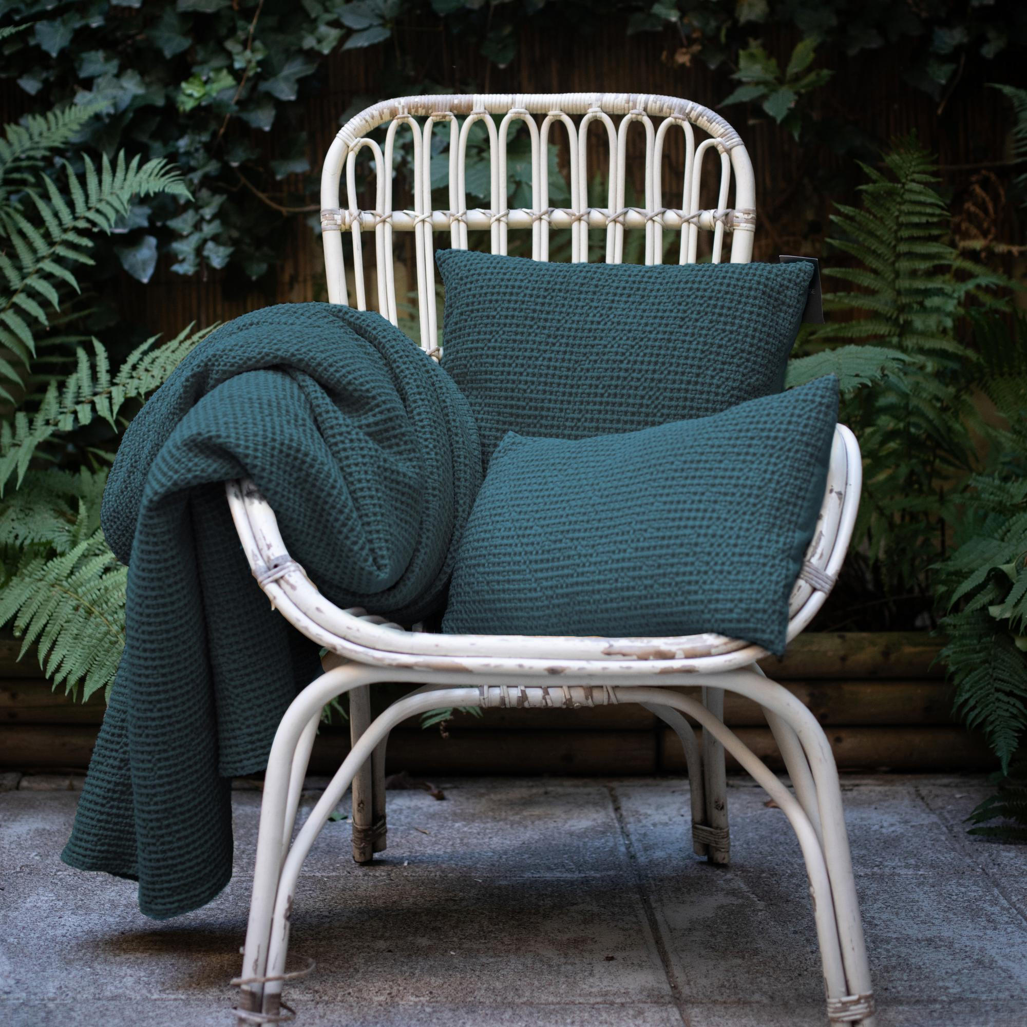 KISSEN Maia topasblau 30 x 50 cm - Blau, Textil (30/50cm) - Vivaraise