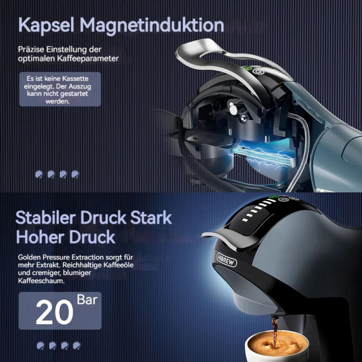 ESPRESSO-KAFFEEMASCHINE 4-in-1, 20 Bar, Edelstahlfilter PID-Temperatur - Grau, Metall (31.7/29/12.4cm) - BEXEVUE