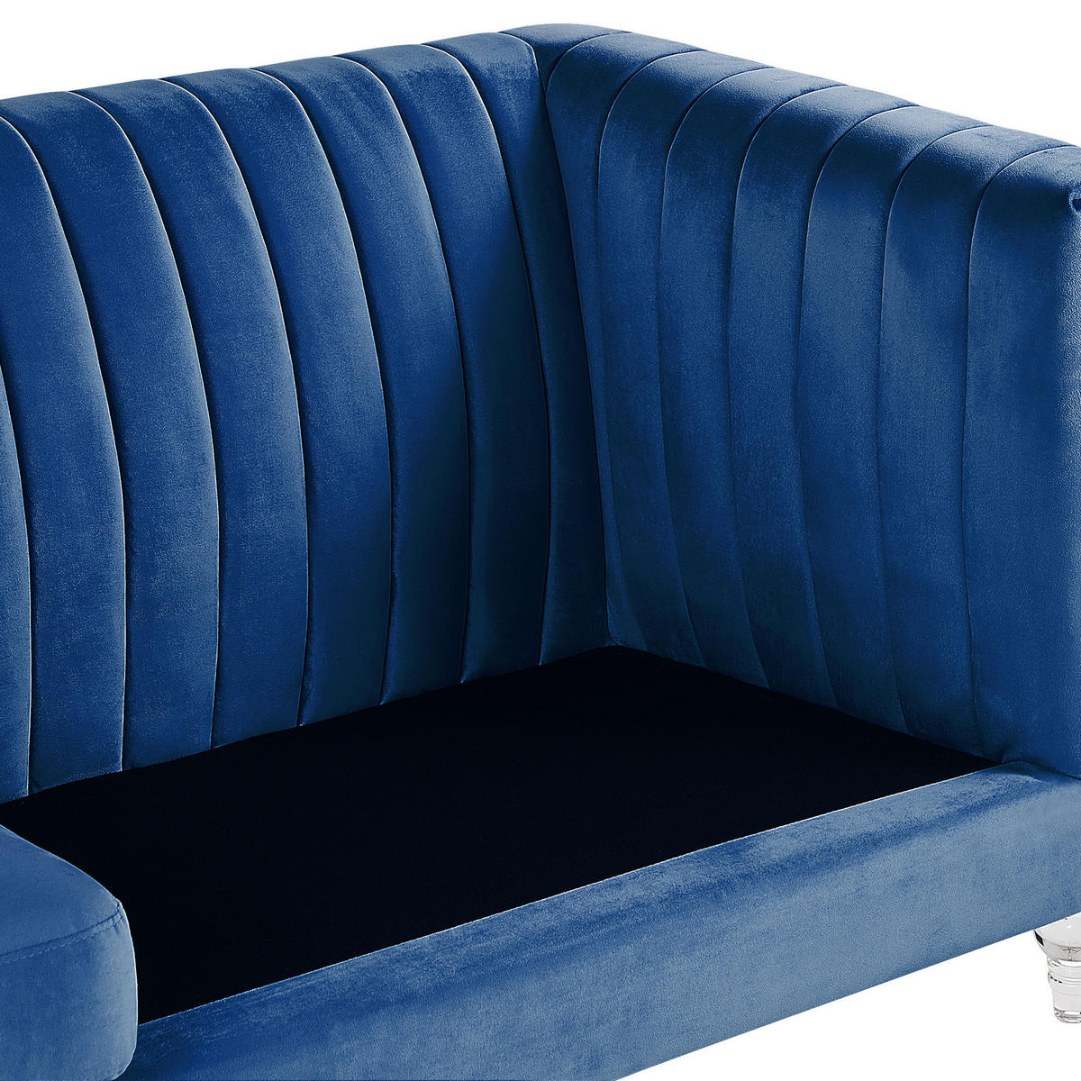 3-SITZER-SOFA Samtstoff Kobaltblau Arvika - Hellblau, Textil (204/75/78cm) - Beliani