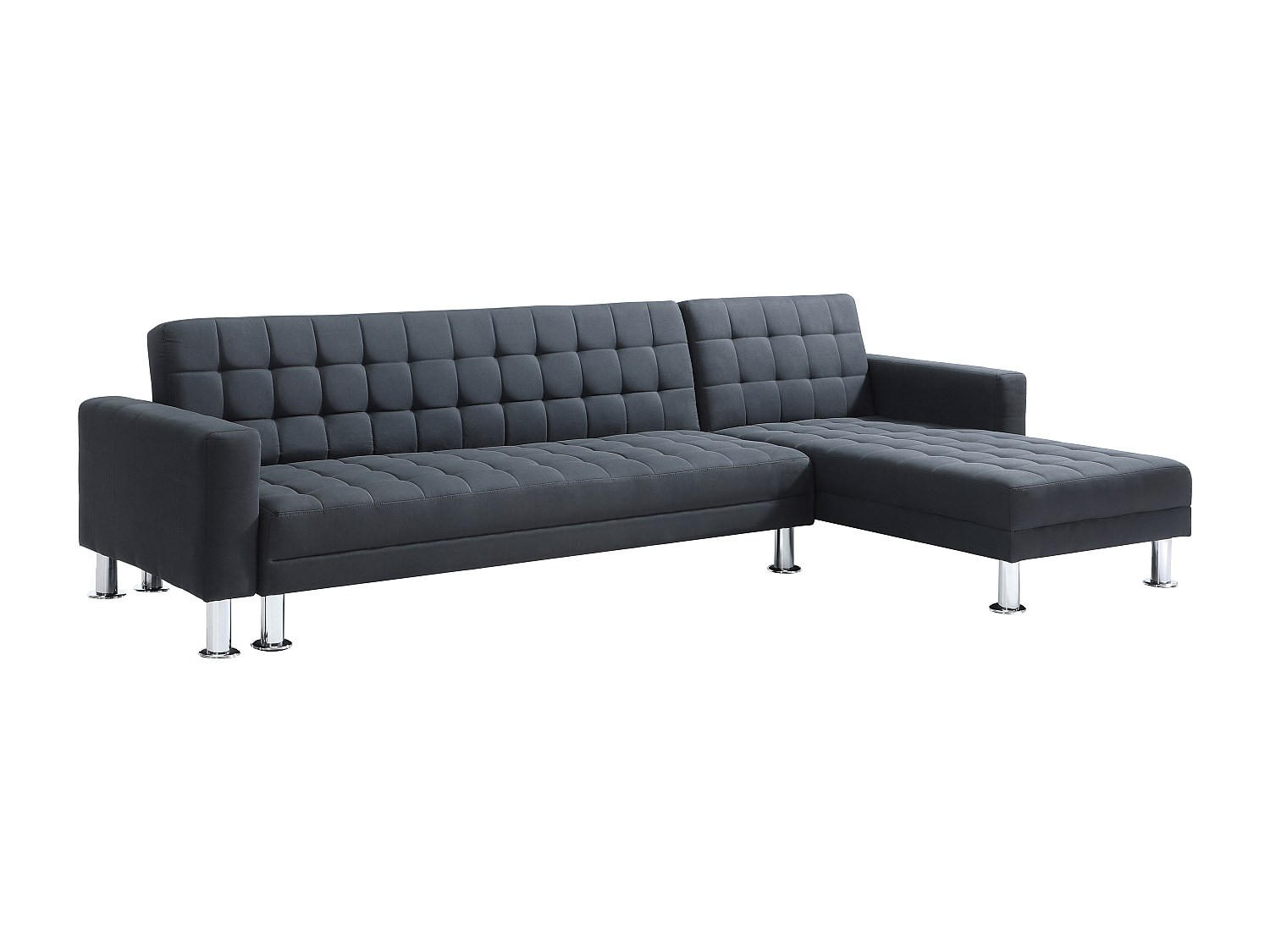 ECKSOFA mit Schlaffunktion - Ecke wechselbar - Stoff - Schwarz - WILLIS II - Schwarz, Textil (290/173cm) - Vente-Unique