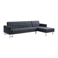 ECKSOFA mit Schlaffunktion - Ecke wechselbar - Stoff - Schwarz - WILLIS II - Schwarz, Textil (290/173cm) - Vente-Unique