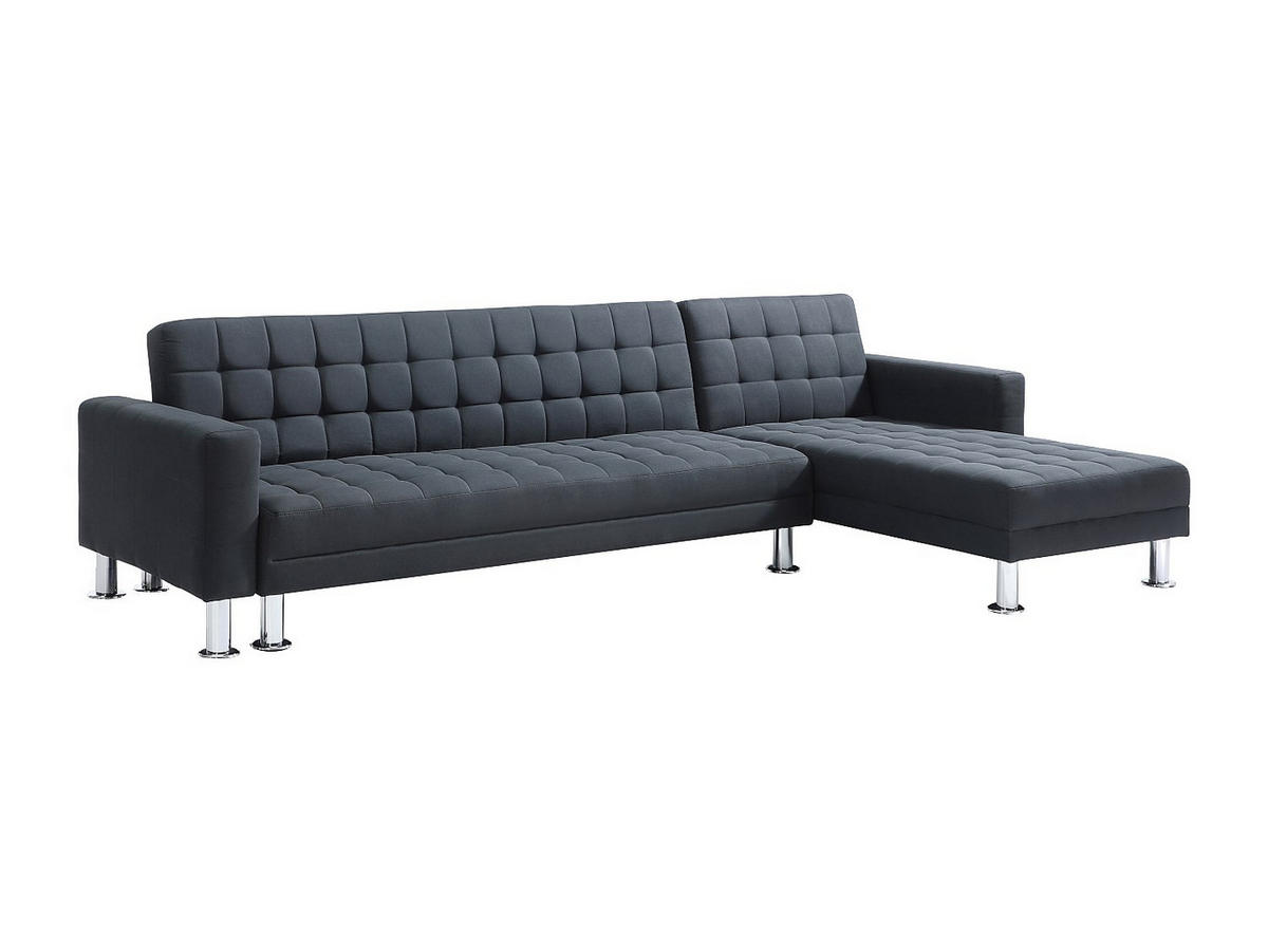 ECKSOFA mit Schlaffunktion - Ecke wechselbar - Stoff - Schwarz - WILLIS II - Schwarz, Textil (290/173cm) - Vente-Unique