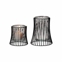 WINDLICHTER-SET Nero schwarz-transparent 2er Set - Transparent/Schwarz, Glas/Metall (2/2/2cm) - Ritzenhoff Breker
