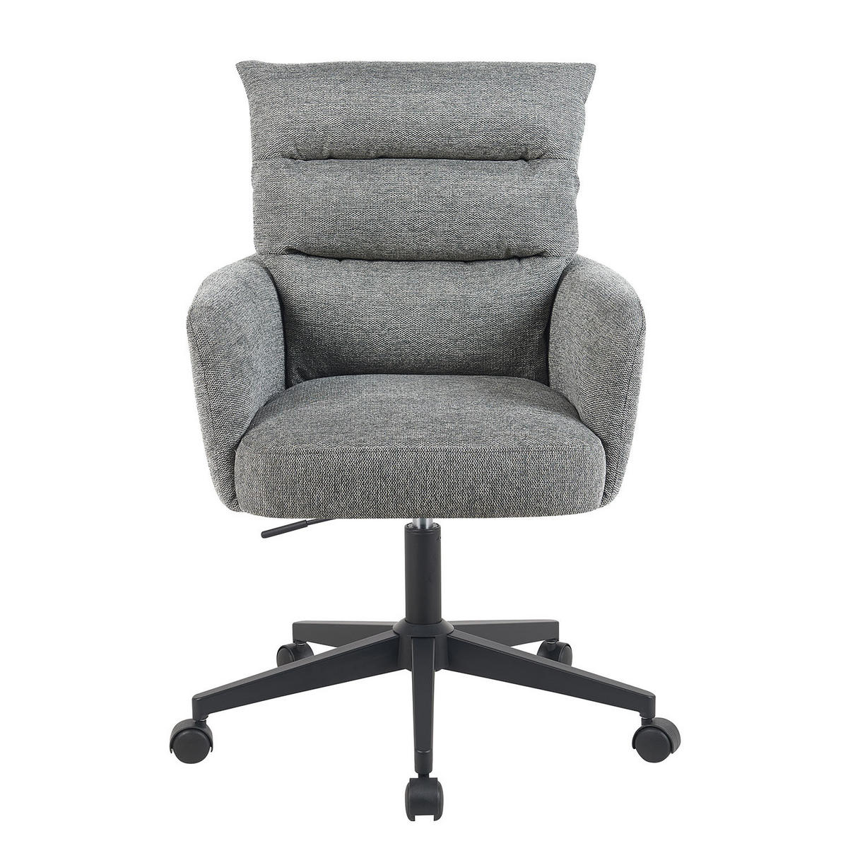BÜROSTUHL Mika-Riko - Schwarz/Grau, Textil/Metall (59/91/66cm) - DUBI Möbel