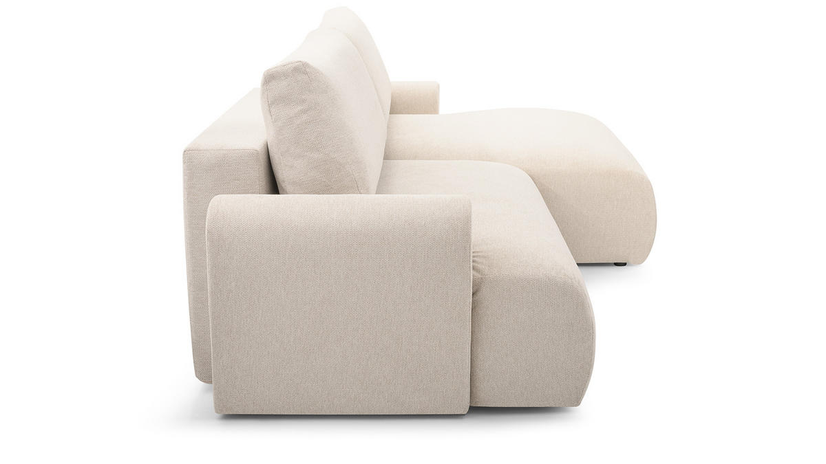ECKSOFA mit Schlaffunktion Brauel, Creme - Creme, Textil (150/260cm) - Meblito