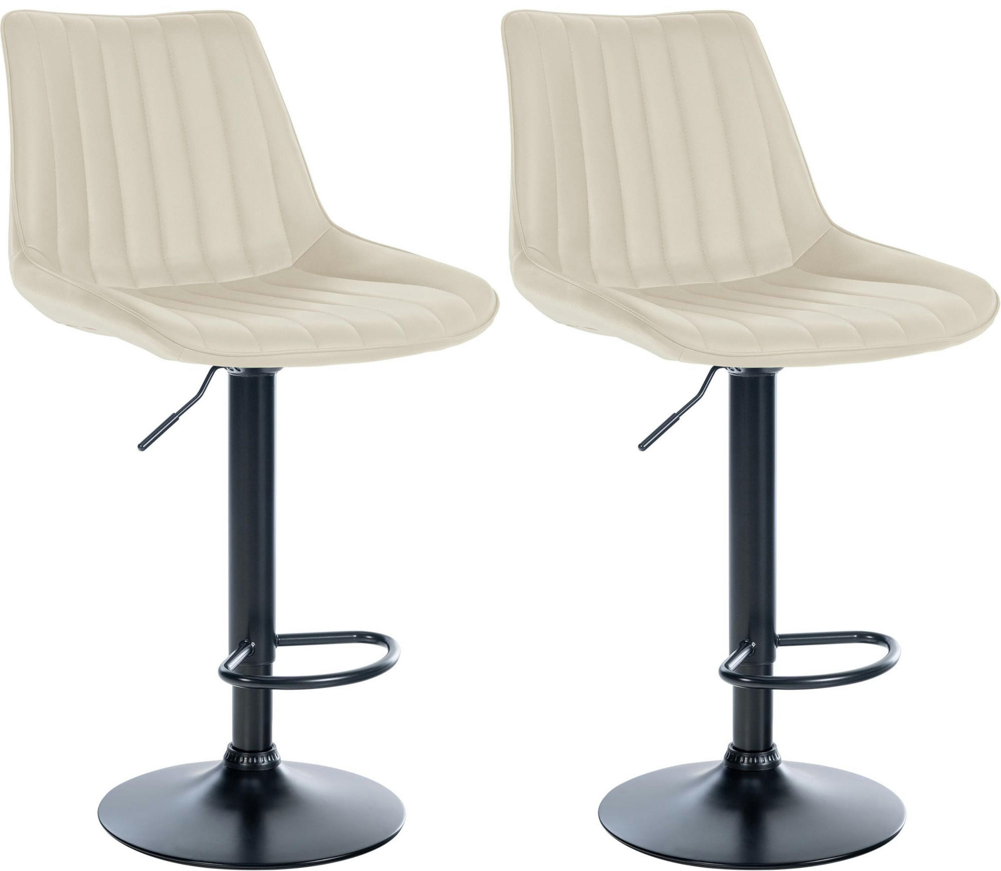 BARHOCKER 2er Set Lederlook creme - Creme, Textil/Metall (49.5/91/50cm) - CLP