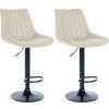 BARHOCKER 2er Set Lederlook creme - Creme, Textil/Metall (49.5/91/50cm) - CLP