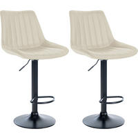 BARHOCKER 2er Set Lederlook creme - Creme, Textil/Metall (49.5/91/50cm) - CLP