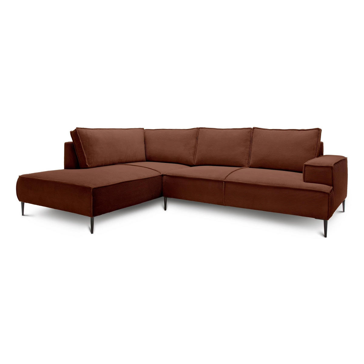 ECKSOFA May Dunkelbraun 275 × 44 × 195 cm - Dunkelbraun, Textil (275/44/195cm) - Pillovely