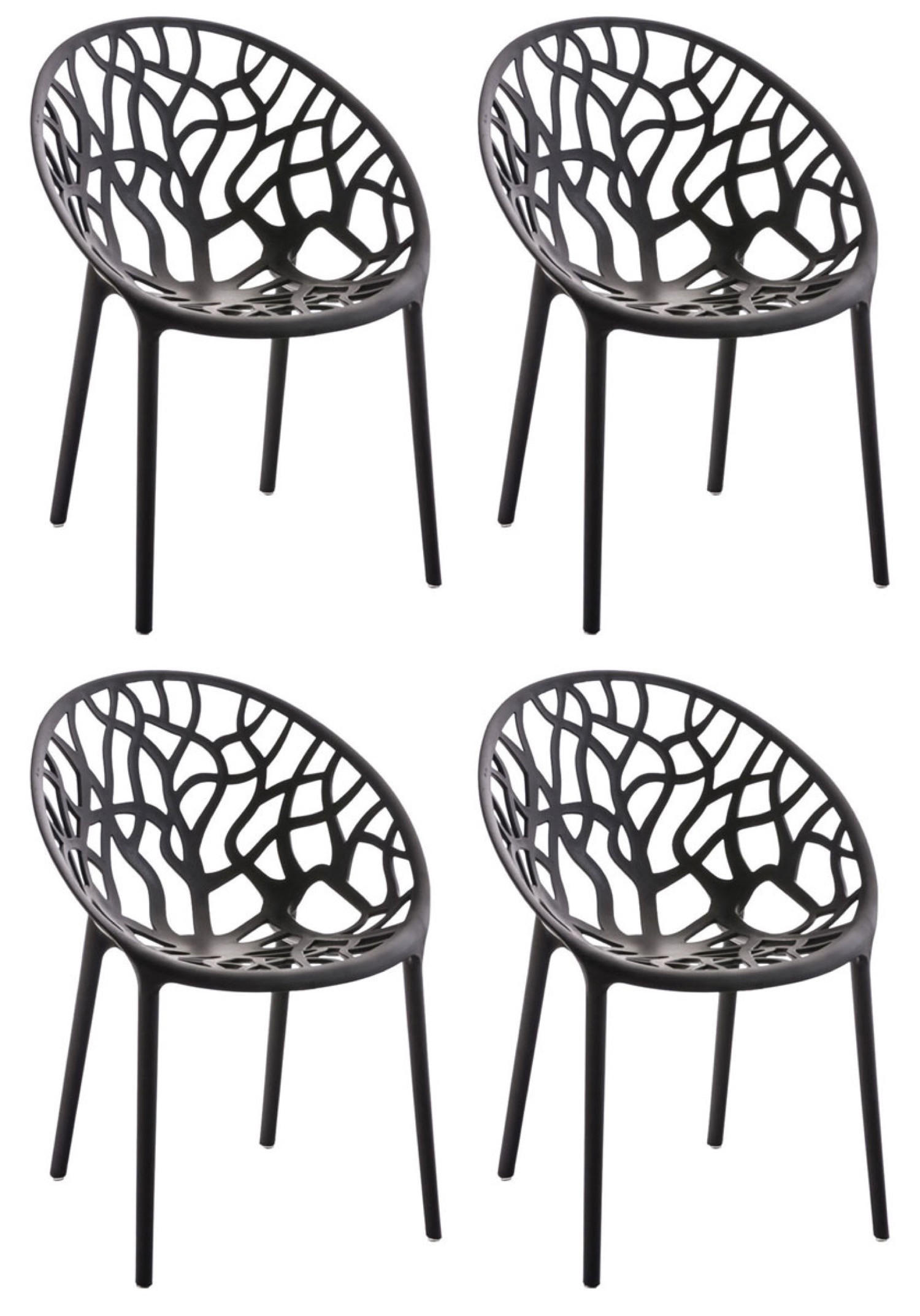 STUHL Holle - 2er Set schwarz - Schwarz, Kunststoff (59/60/80cm) - TPFLiving