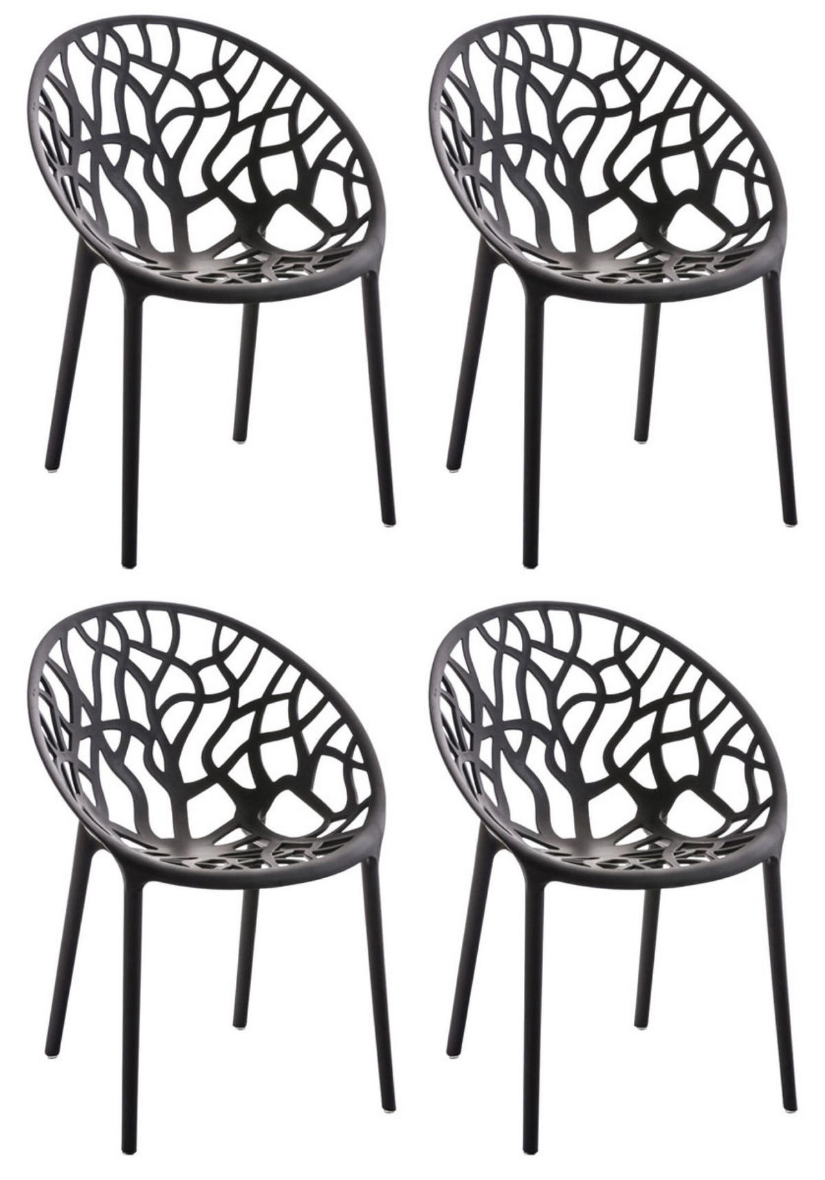 STUHL Holle - 2er Set schwarz - Schwarz, Kunststoff (59/60/80cm) - TPFLiving