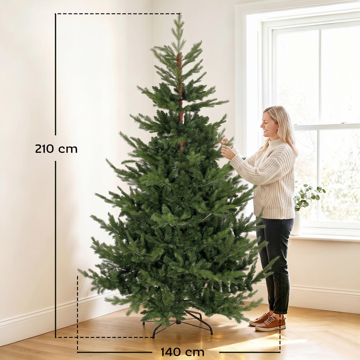 WEIHNACHTSBAUM PVC Grün - Smaragdgrün, Kunststoff (210cm) - HOMCOM