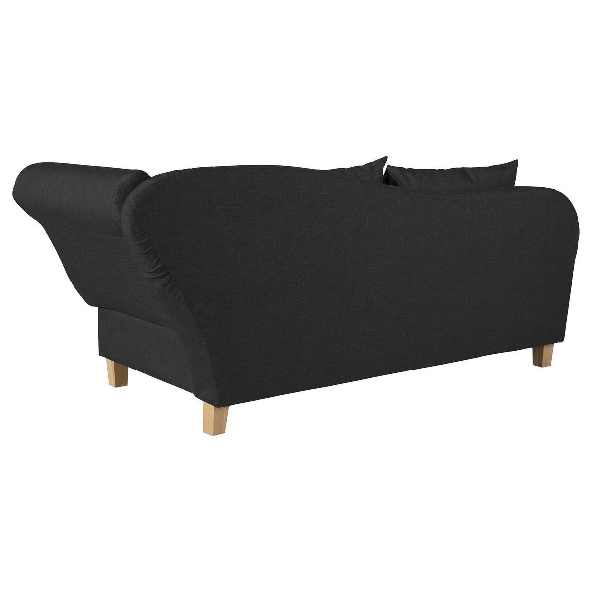 RECAMIERE mit Armteil rechts klappbar Katia Bezug Flachgewebe Buche natur / schwarz - Schwarz, Kunststoff (190/82/88cm) - 58aufmkessel