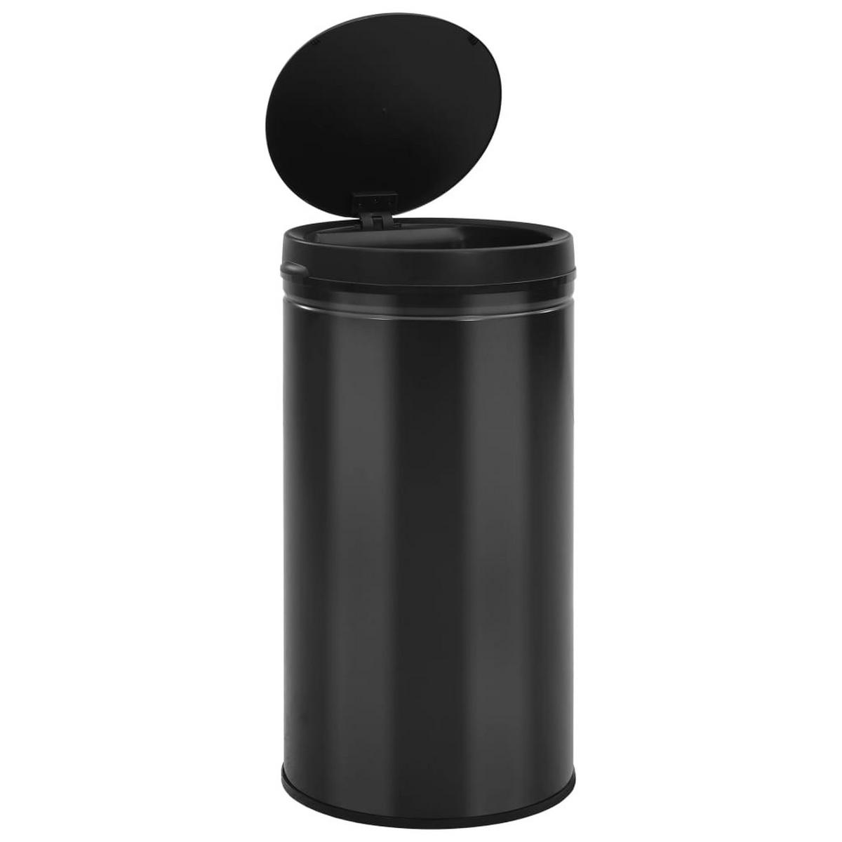 MÜLLEIMER mit Sensor 60L Schwarz Abfalleimer Automatik - Schwarz, Metall (36/66/36cm) - DELUKE