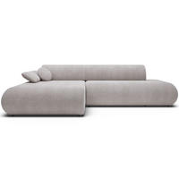 ECKSOFA Armone Hellgrau Chenille - Hellgrau/Schwarz, Kunststoff/Textil (286/173.5cm) - Selsey