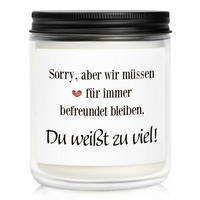 DUFTKERZE im Glas mit Spruch - Schwarz, Glas (8.8cm)