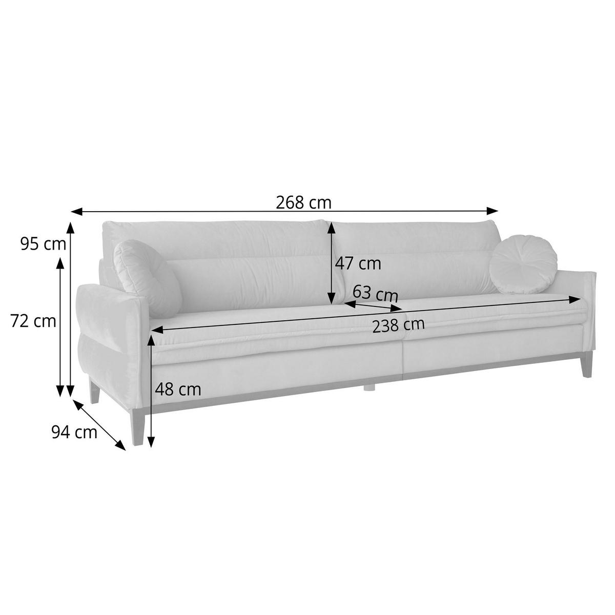 SITZGARNITUR Belweder, zwei Sofas+Sessel, Grau, Velours - Wengefarben/Grau, Holz/Textil (268/95/94cm) - Beautysofa