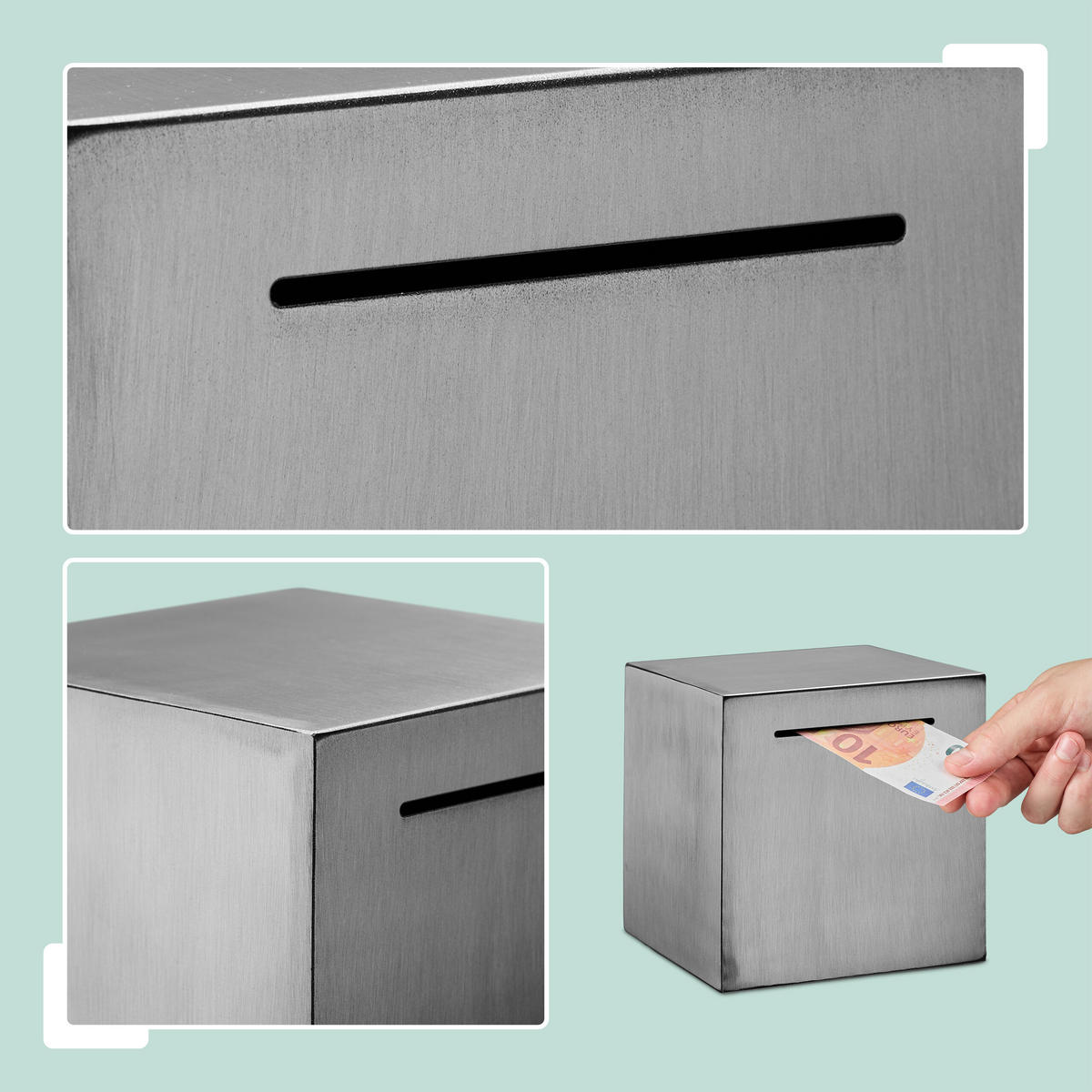 KASIČKA - strieborná, kov (15/15/15cm) - Relaxdays