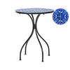GARTENTISCH Keramik Schwarz Cigliano - Blau/Schwarz, Metall (75/60/60cm) - Beliani