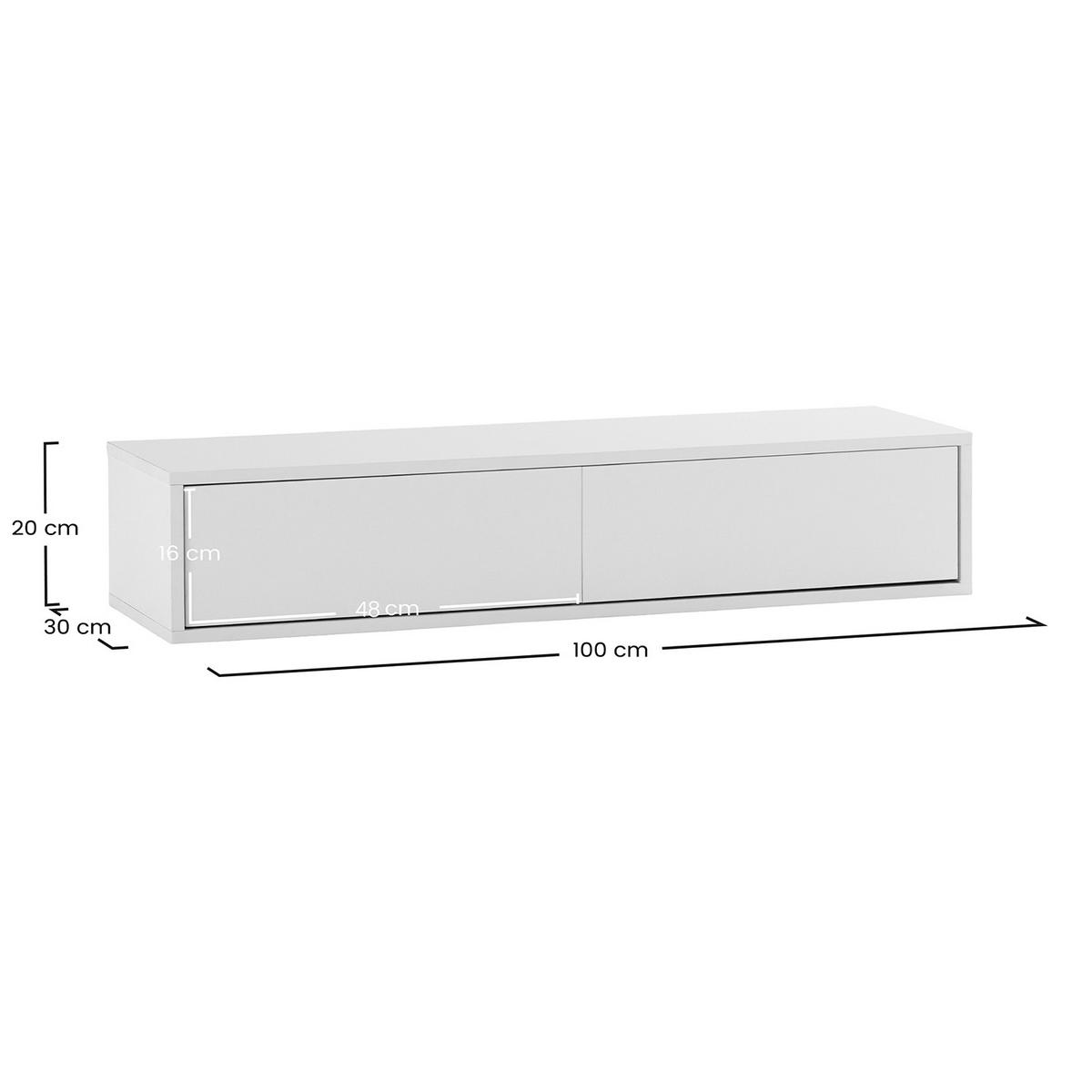 KONSOLENTISCH schwebender Auri 2 schubladen Weiß - Weiß, Holzwerkstoff (100/20/30cm) - VS Venta-stock