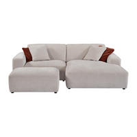 SOFA - 5 Personen - samt - beige Tirono - Beige, Kunststoff/Textil (99/80/66cm) - Vente-Unique