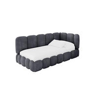 EINZELLBETT Jugendbett mit Bettkasten und Matratze H3/H4, Links - AVRY 80x200 Dunkelgrau - Dunkelgrau, Holzwerkstoff/Textil (80/200cm) - ALTDECOR