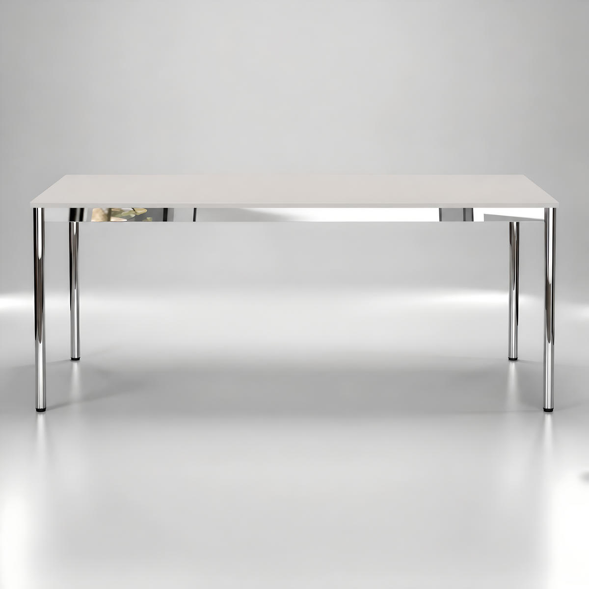 SCHREIBTISCH VST1 200 x 70 cm Lichtgrau – höhenverstellbar - Chromfarben/Grau, Holzwerkstoff (200/70/75.5cm) - Versee