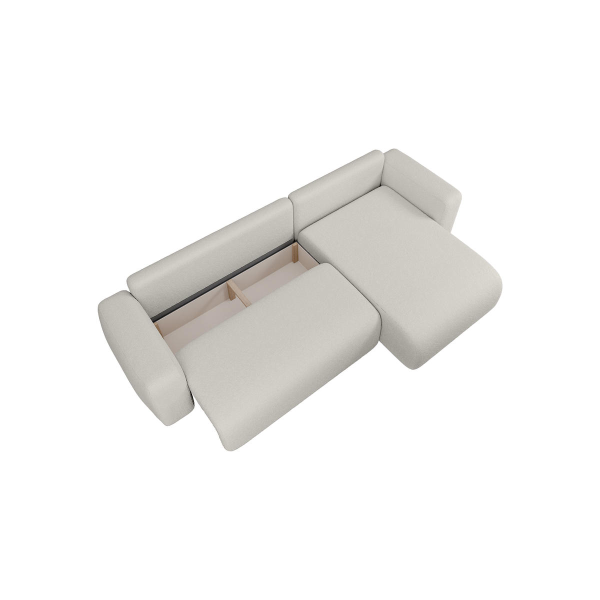 ECKSOFA TALW L mit Schlaffunktion, Hellgrau - Hellgrau, Textil (294/185cm) - Fedve