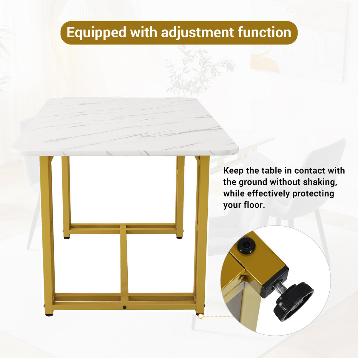 ESSGRUPPE Esstisch 4 Stühle Gold Grau 120x70cm - Grau, Holzwerkstoff (120/74/70cm) - FLIEKS