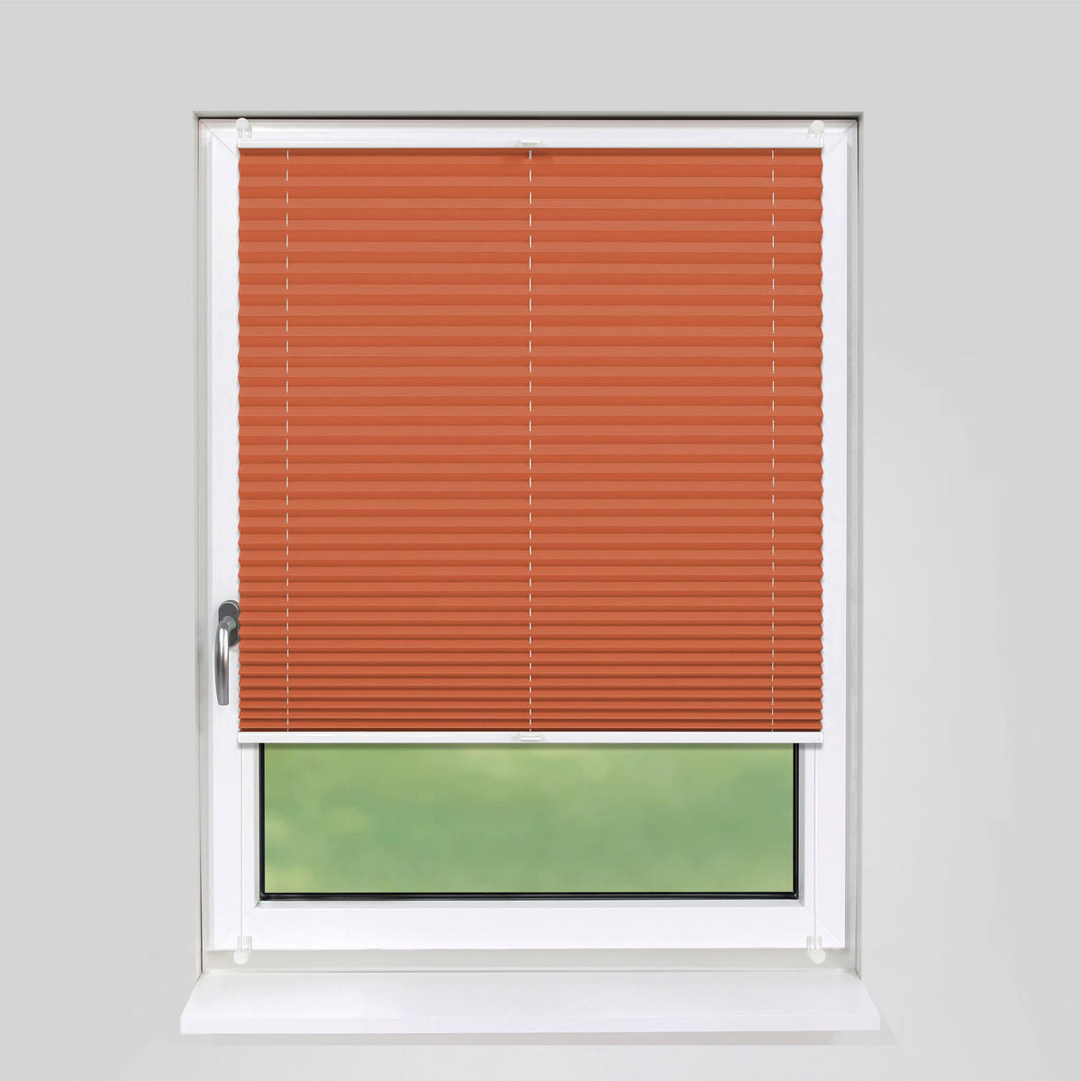 PLISSEE Basic ohne Bohren - Orange, Textil (100/210cm) - Deco-Raum