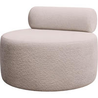 SESSEL Noelle rund, Dunkelbeige Boucle 90 x 90 x 78 cm - Beige/Schwarz, Kunststoff/Textil (90/78/90cm) - WFL GROUP