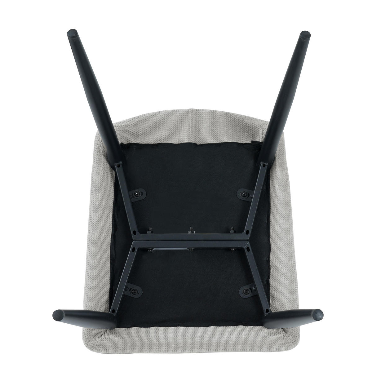 STUHL-SET DE-36847 2 Stück mit Hahnentritt-Bezug Hellgrau - Hellgrau, Metall (41/90.5/44cm) - ComfortXL