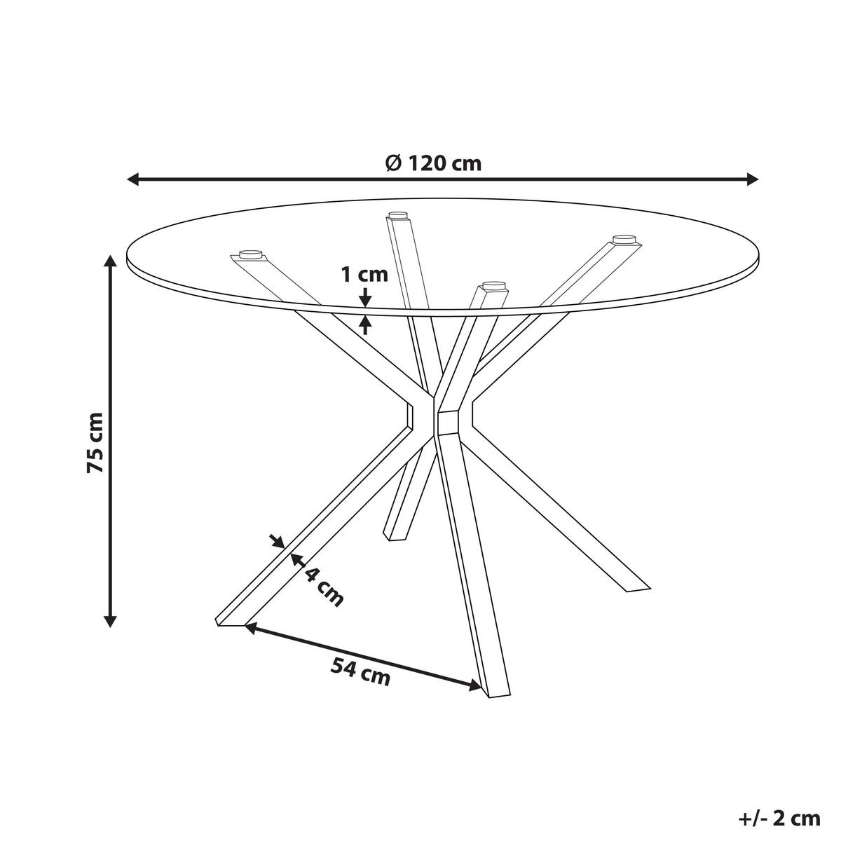 JÍDELNÍ STŮL Černý 120/120 cm Bezpečnostní sklo Meston - černá, sklo (120/120/75cm) - Beliani