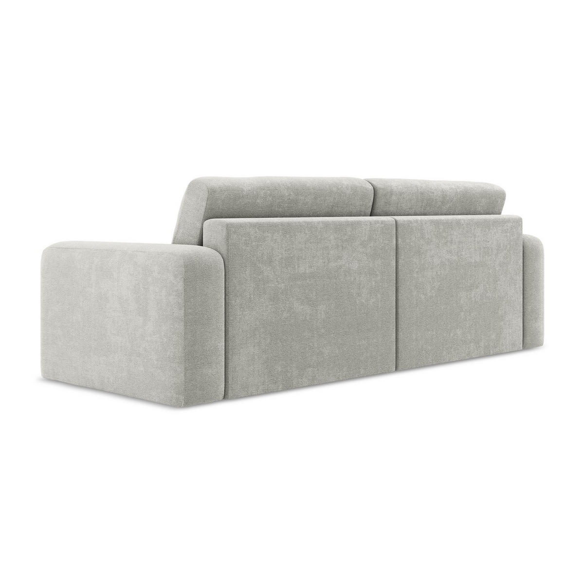 3-SITZER SOFA mit Schlaffunktion Chenille Stoff Grau - Hellgrau/Schwarz, Kunststoff/Textil (244/79/102cm) - LaMiaSofa