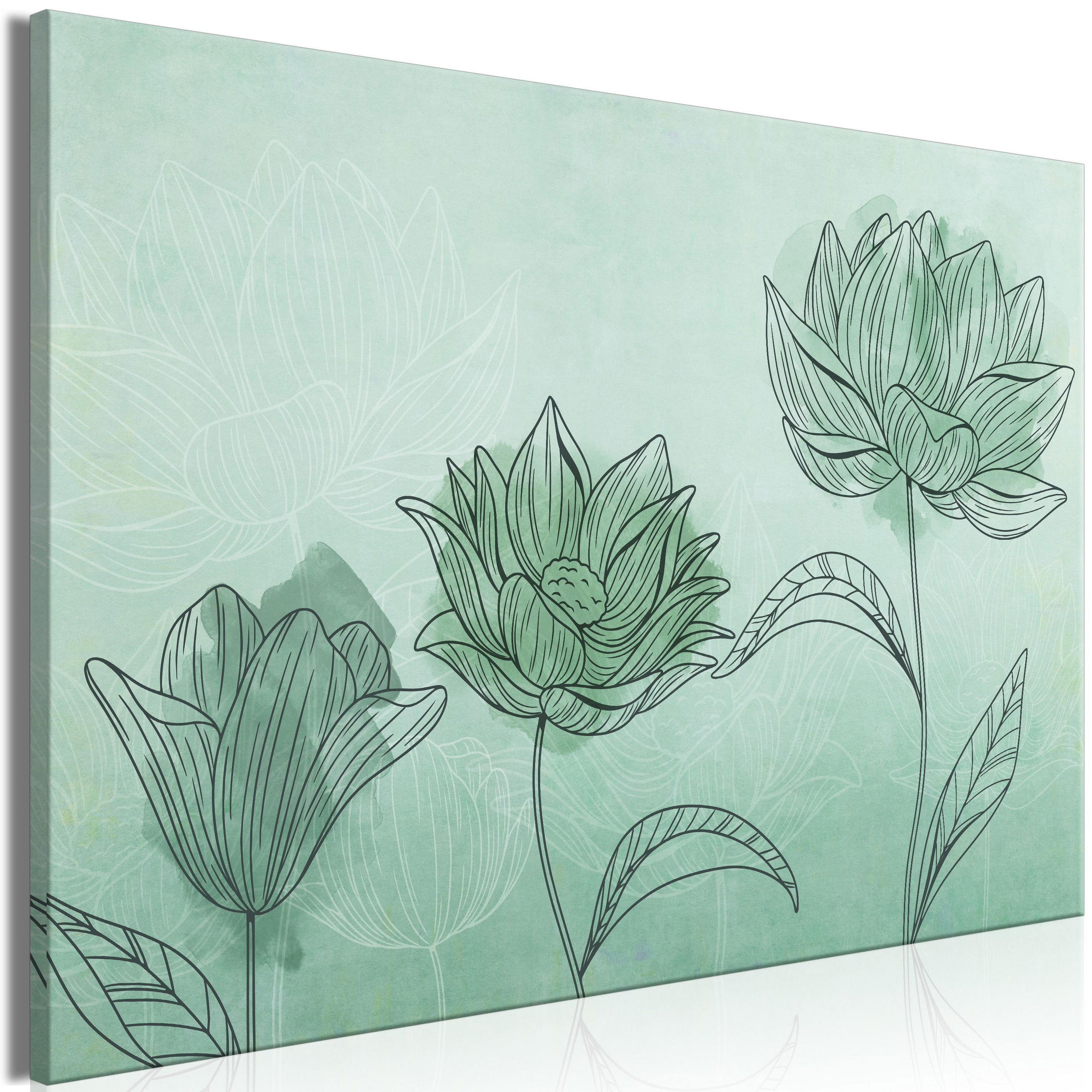 KUNSTDRUCK Grün 90/60 cm - Grün, Textil (90/60cm) - KUNSTLOFT