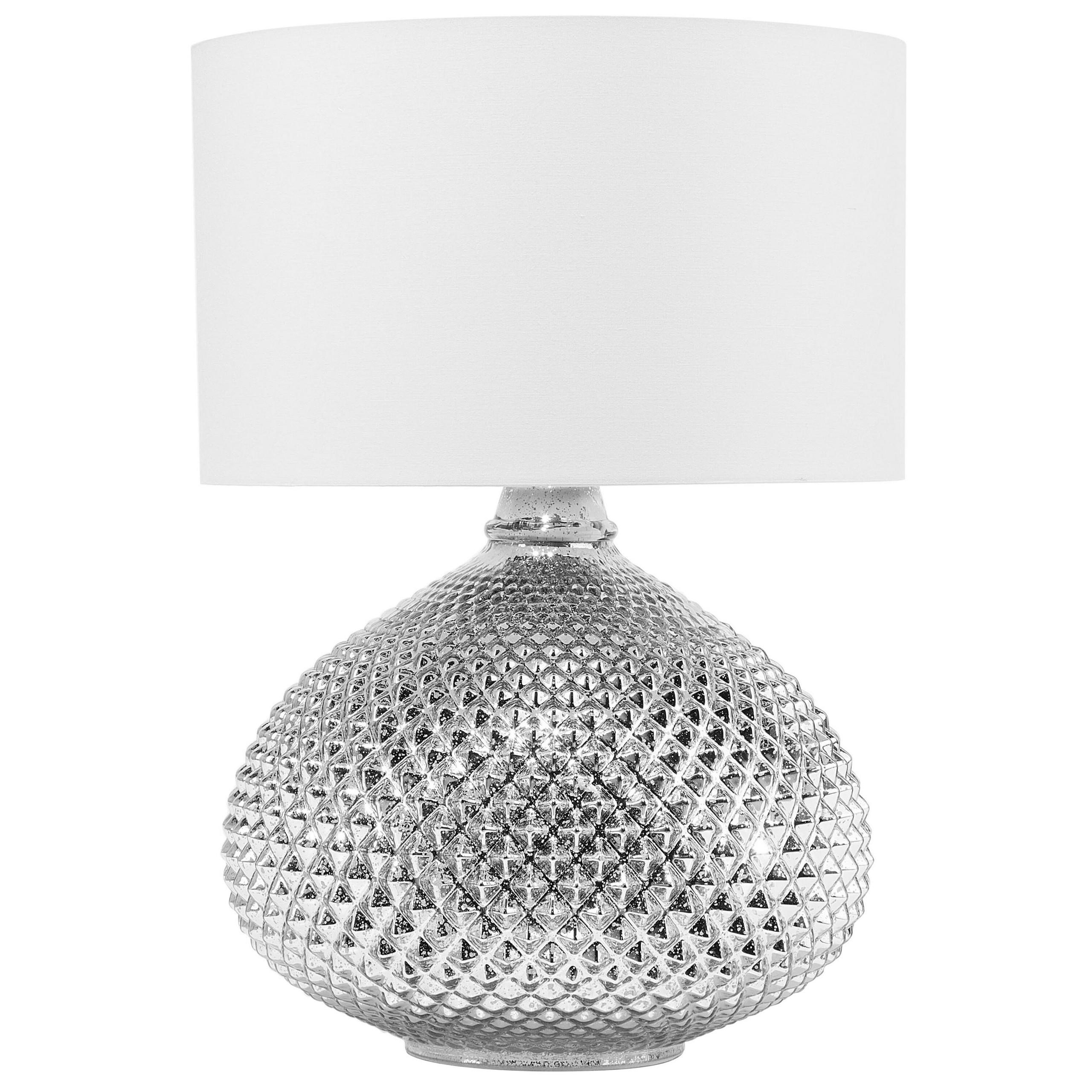 TISCHLAMPE Madon 32/32/45 cm - Silberfarben, Glas (32/32/45cm) - Beliani
