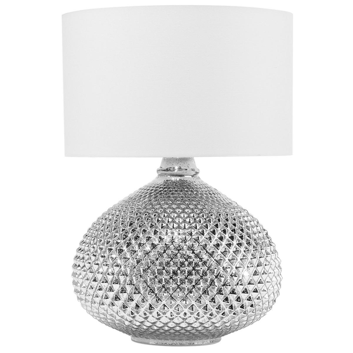 TISCHLAMPE Madon 32/32/45 cm - Silberfarben, Glas (32/32/45cm) - Beliani